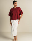Boxy Tee-Burgundy