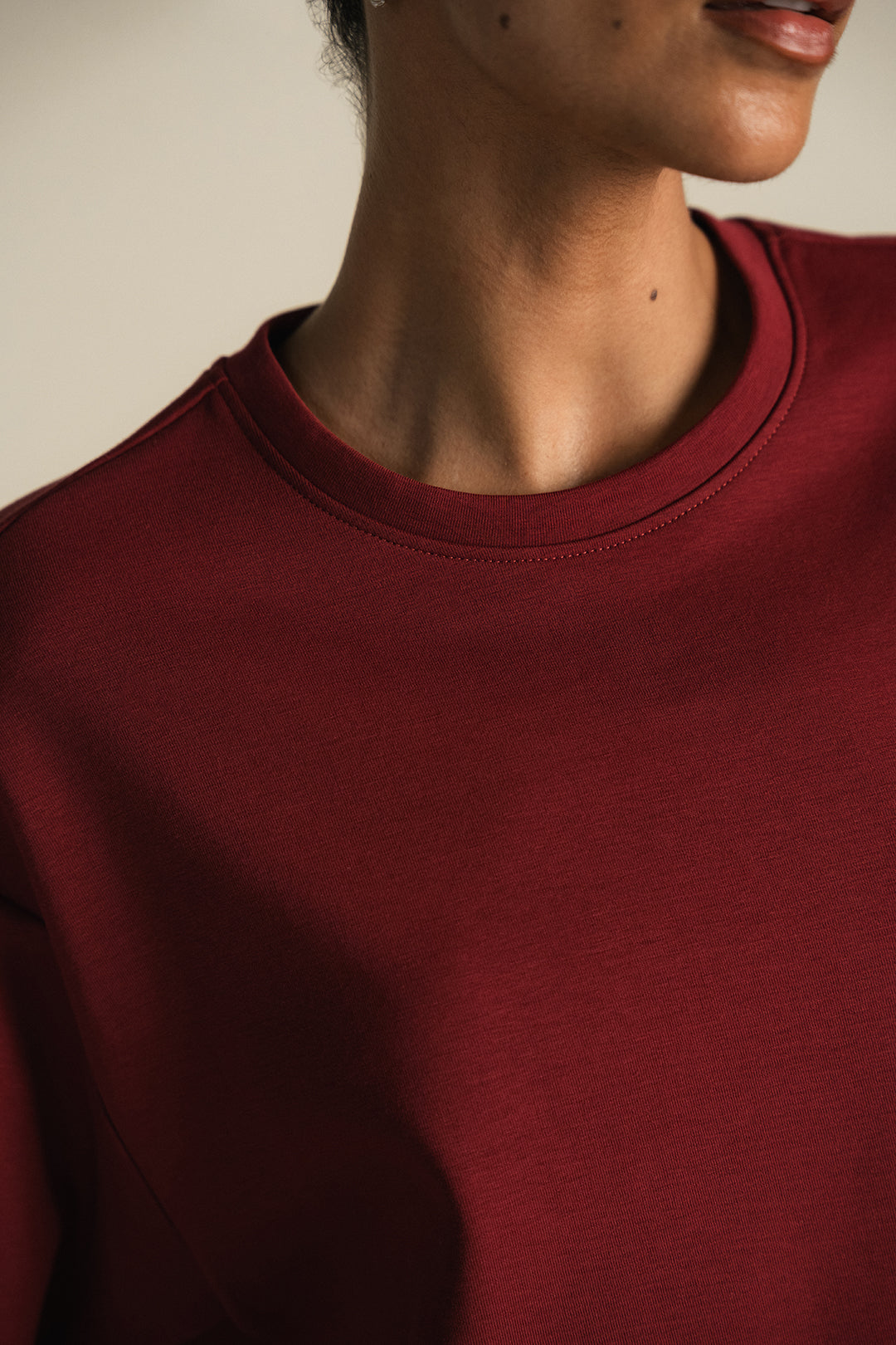 Boxy Tee-Burgundy