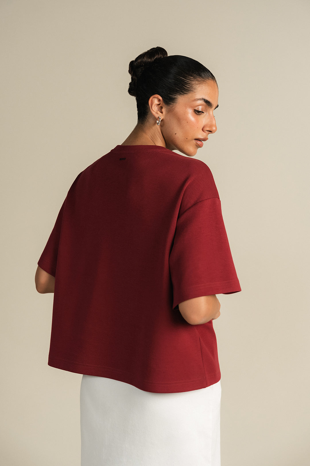 Boxy Tee-Burgundy