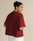 Boxy Tee-Burgundy