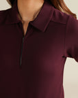 Essential Polo Bodysuit - Wine Red