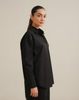 Hi-Lo Button Down - Black