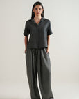 Cropped Button Down - Graphite