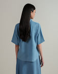 Cropped Button Down - Sky