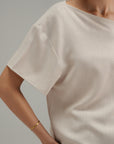 Off Shoulder Cross Hatch Top Sand