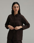 Mandarin Shirt - Mocha