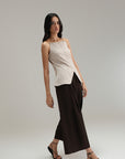 Tailored Cross Hatch Vest - Sand