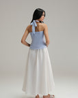Halter Linen Top - Classic Blue