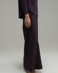 Flared Linen Pants - Aubergine