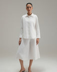 Linen Flare Culottes - Ivory