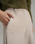 Flared Cross Hatch Culottes - Sand