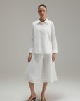 High Low Button Down - Ivory