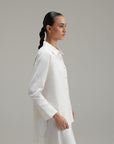 High Low Button Down - Ivory