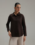 High Low Button Down - Mocha
