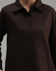 High Low Button Down - Mocha