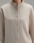 Band Cross Hatch Button Down-Sand