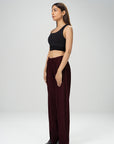 Pleated Pants (Maroon)
