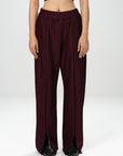Pleated Pants (Maroon)