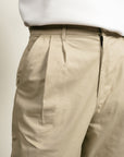 Tapered Pleated Pants - Beige