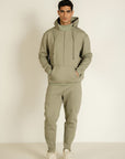 Mock Neck Hoodie - Sage Grey