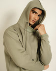 Mock Neck Hoodie - Sage Grey