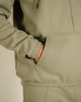 Mock Neck Hoodie - Sage Grey