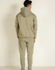 Mock Neck Hoodie - Sage Grey