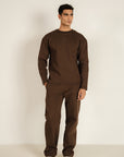 Fleece Sweat Shirt - Brown