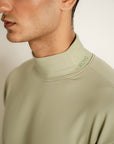 Mock Neck Sweat Shirt - Sage Green