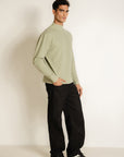 Mock Neck Sweat Shirt - Sage Green