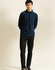 Textured Thermal Polo - Navy