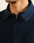 Textured Thermal Polo - Navy