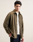 Suede Button Down