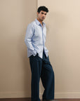 Raglan Button Down - Powder Blue