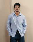 Raglan Button Down - Powder Blue