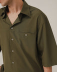 Boxy Button Down - Olive