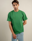 Oversized Tee With Panel Detail - Forest Green