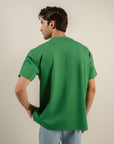 Oversized Tee With Panel Detail - Forest Green