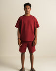 Cottonlock Lounge Shorts - Winewood