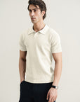 Textured Polo - Cream