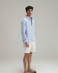 Pullover Linen Shirt - Classic Blue