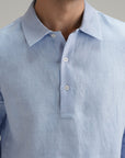 Pullover Linen Shirt - Classic Blue
