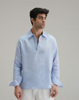 Pullover Linen Shirt - Classic Blue