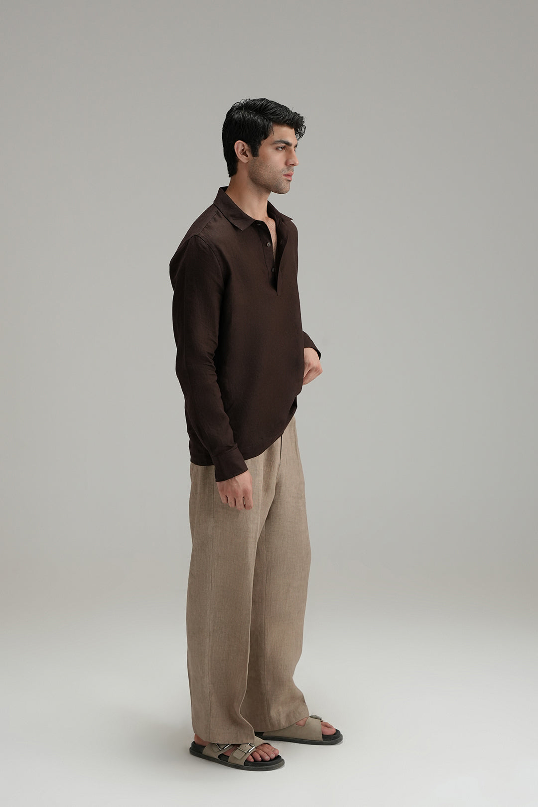Pullover Linen Shirt - Mocha