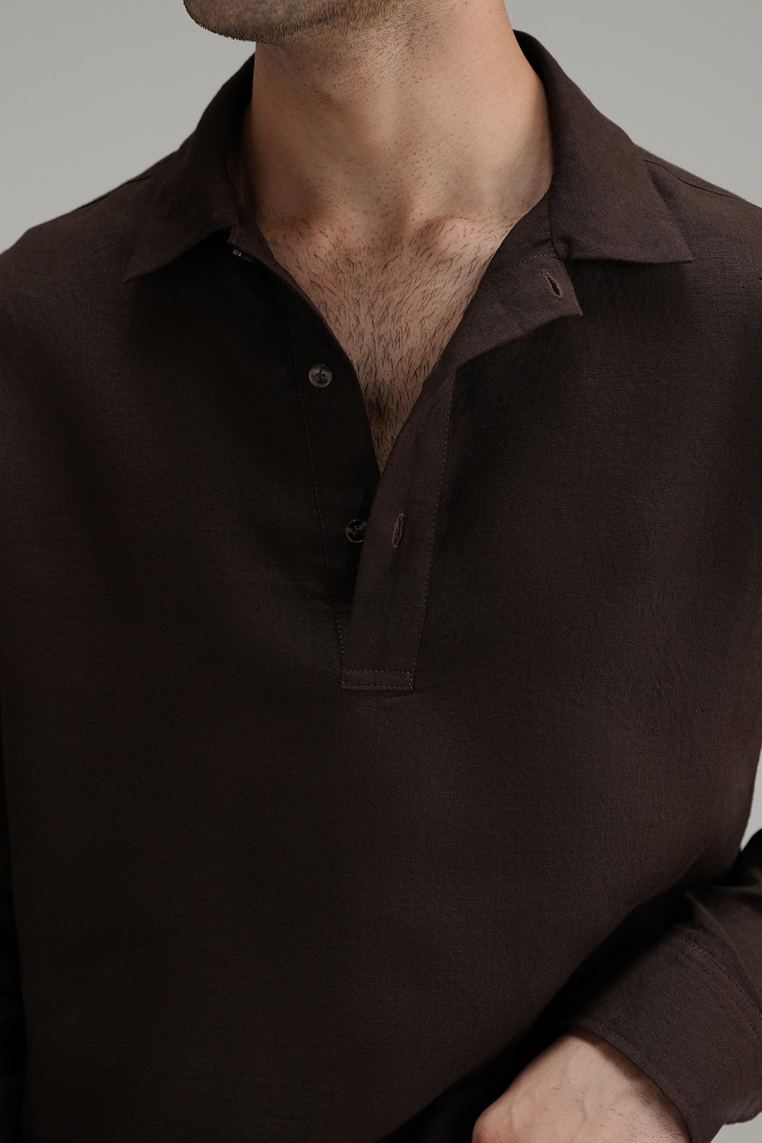 Pullover Linen Shirt - Mocha