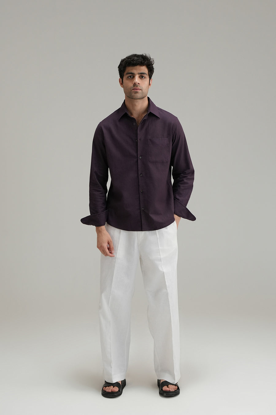 Everyday Linen Shirt - Aubergine