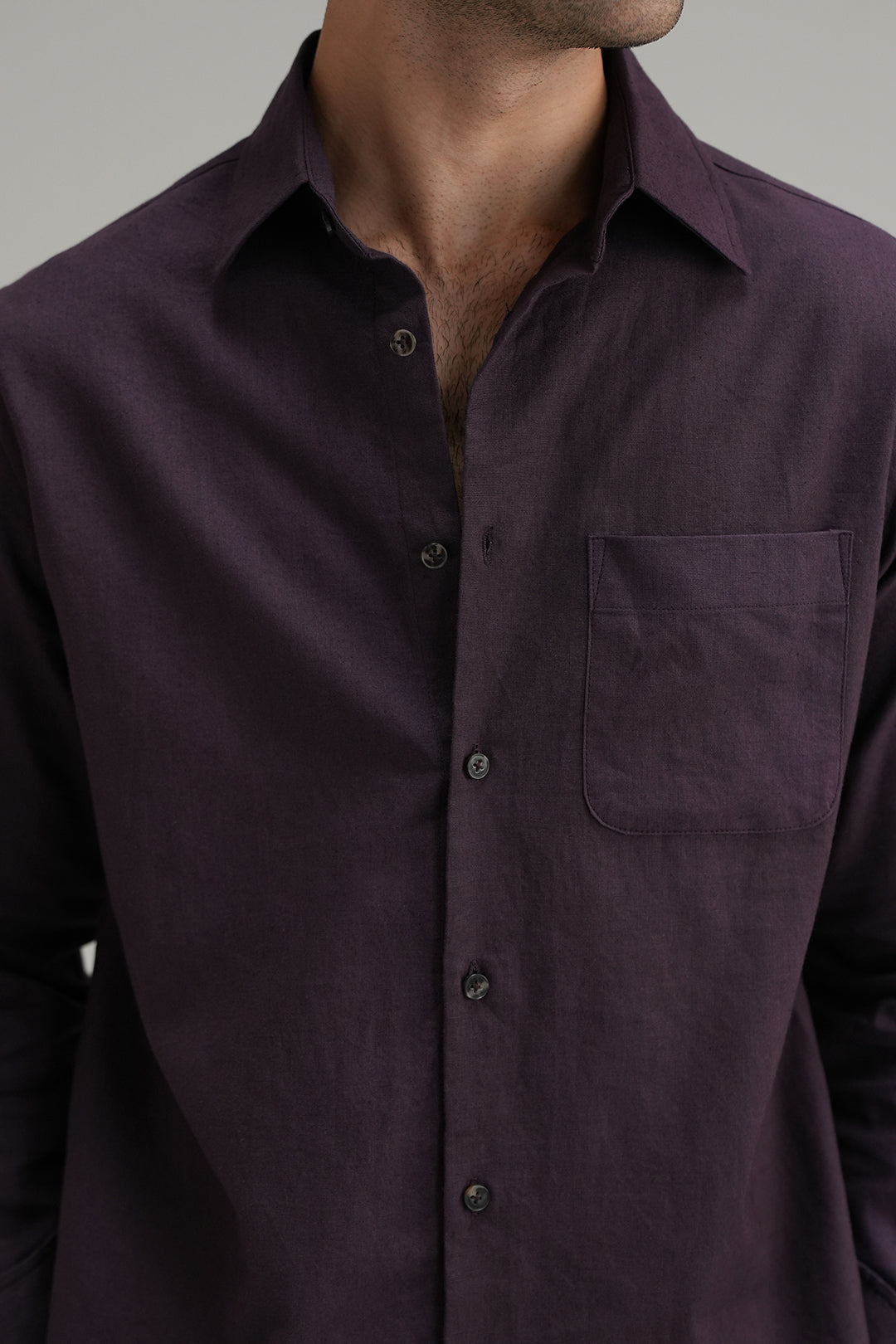 Everyday Linen Shirt - Aubergine
