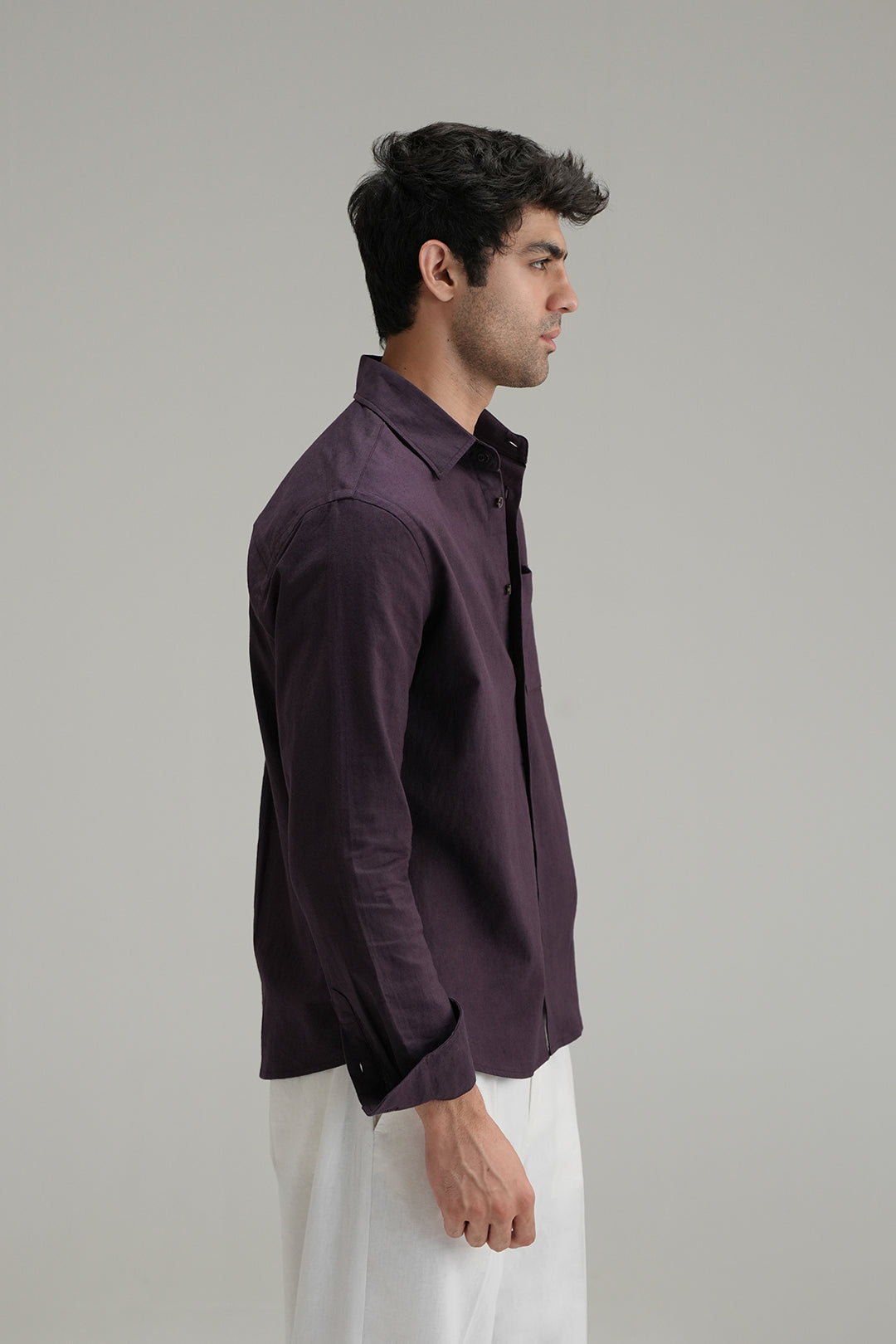 Everyday Linen Shirt - Aubergine