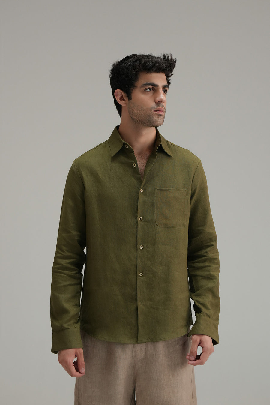 Everyday Linen Shirt - Olive