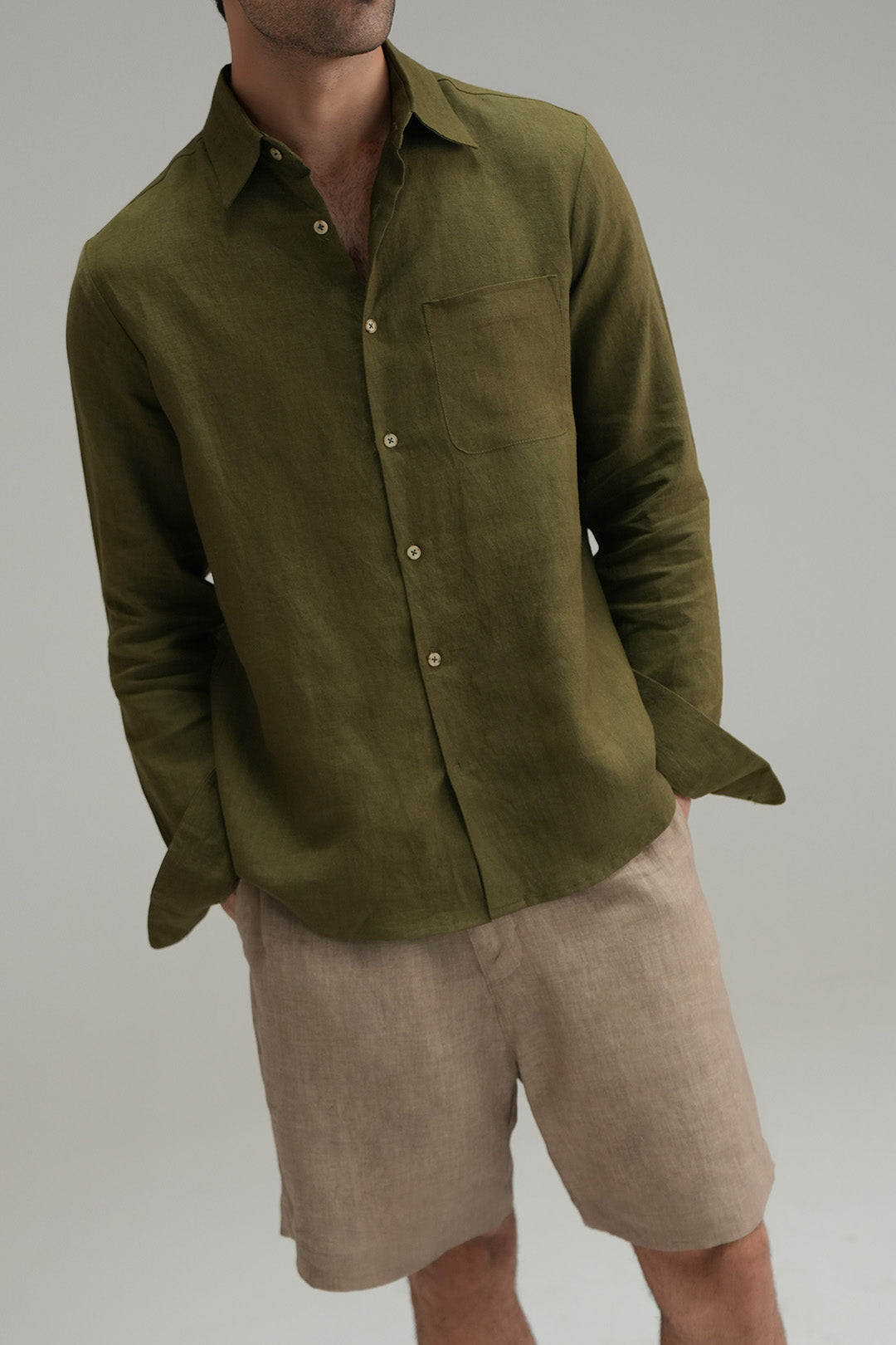 Everyday Linen Shirt - Olive